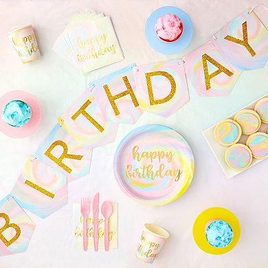 3x Tie Dye Tablecloth for Party Decorations, Pastel Table Covers (108 x 54 In)