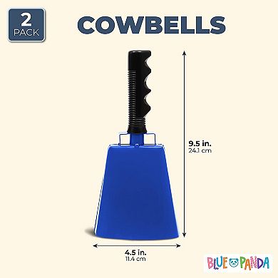 Cowbells With Handles, Red Noise Makers Set (9.5 Inches, 2-pack)