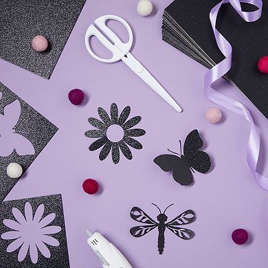 30 Sheets Glitter Black Cardstock Paper For Diy Crafts, 300gsm, 8.5 X 11 In