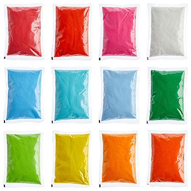 12 Pack Colored Sand For Crafts, Diy Art Refill Kit (12 Colors, 13.1 Lb Total)