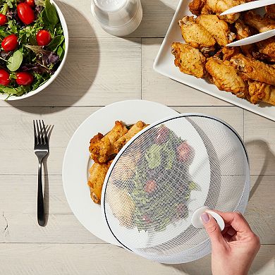 4x Metal Plate Serving Covers Mesh Food Tent For Outdoor, Picnic