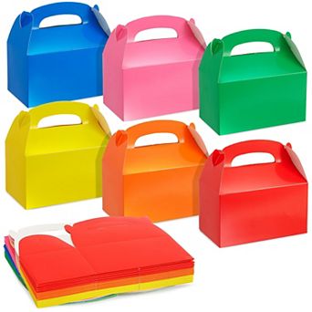 24 Pack Rainbow Gable Boxes for Party Favors, Colorful Goodie Boxes