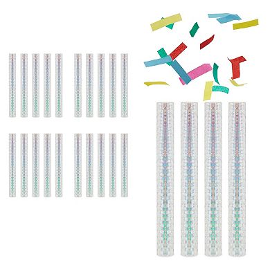 24 Pack Rainbow Confetti Flutter Sticks For Birthdays, Party Confetti Shakers