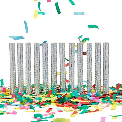 24 Pack Rainbow Confetti Flutter Sticks For Birthdays, Party Confetti Shakers