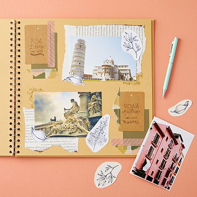 12x12 Album For Scrapbooking, Kraft Paper Material Spiral Bound (40 Sheets)