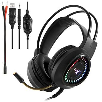 Wired Gaming Headphones With Microphone, Over The Ear 3.5mm Headphones With Rgb