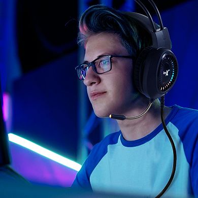 Wired Gaming Headphones With Microphone, Over The Ear 3.5mm Headphones With Rgb