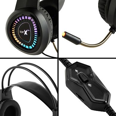 Wired Gaming Headphones With Microphone, Over The Ear 3.5mm Headphones With Rgb