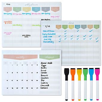 Magnetic Weekly Calendar For Fridge Refrigerator, Dry Erase Board Planer 12x9"