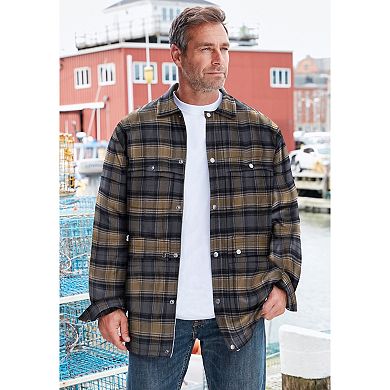 Boulder Creek by KingSize Men's Big & Tall Flannel Full Zip Snap Closure Renegade Shirt Jacket