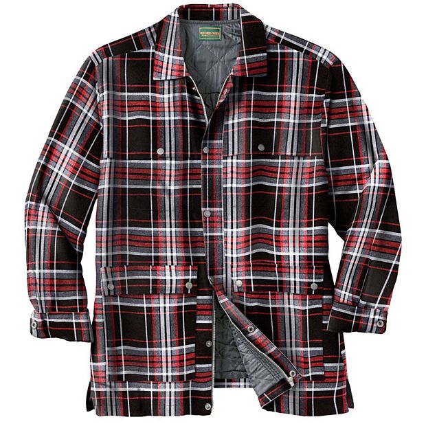 Boulder Creek By Kingsize Men's Big & Tall Flannel Full Zip Snap
