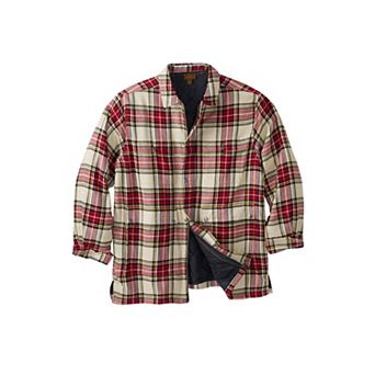 Boulder Creek by KingSize Men's Big & Tall Flannel Full Zip Snap Closure Renegade Shirt Jacket