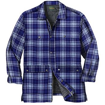 Boulder Creek By Kingsize Men's Big & Tall Flannel Full Zip Snap Closure Renegade Shirt Jacket