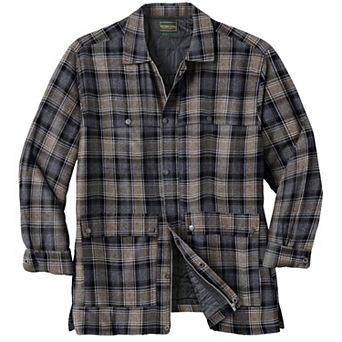 Boulder Creek By Kingsize Men's Big & Tall Flannel Full Zip Snap Closure Renegade Shirt Jacket