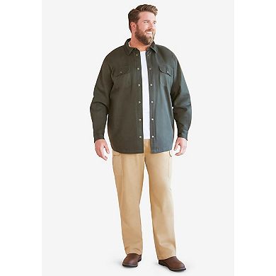 Boulder Creek by KingSize Men's Big & Tall Flannel-Lined Twill Shirt Jacket