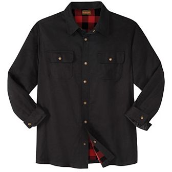 Boulder Creek by KingSize Men's Big & Tall Flannel-Lined Twill Shirt Jacket