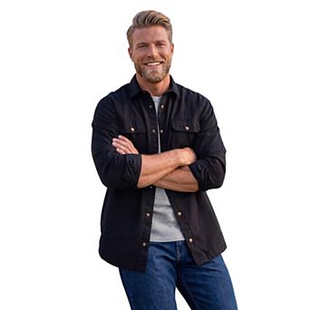 Boulder Creek by KingSize Men's Big & Tall Flannel-Lined Twill Shirt Jacket