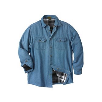 Boulder Creek by KingSize Men's Big & Tall Flannel-Lined Twill Shirt Jacket