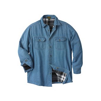 Boulder Creek by KingSize Men's Big & Tall Flannel-Lined Twill Shirt Jacket