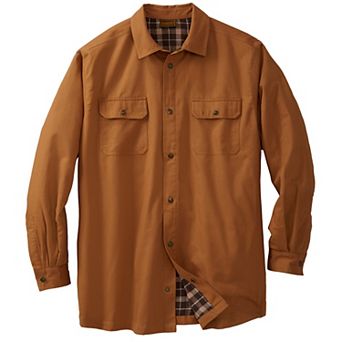 Boulder Creek By Kingsize Men's Big & Tall Flannel-lined Twill Shirt Jacket