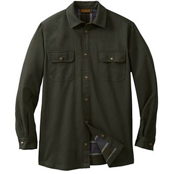 Boulder Creek by KingSize Men's Big & Tall Flannel-Lined Twill Shirt Jacket