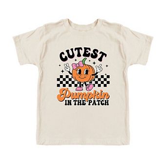 Cutest Pumpkin Checkered Toddler Short Sleeve Graphic Tee