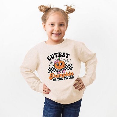 Cutest Pumpkin Checkered Toddler Graphic Sweatshirt