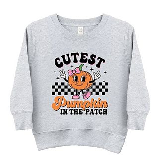Cutest Pumpkin Checkered Toddler Graphic Sweatshirt