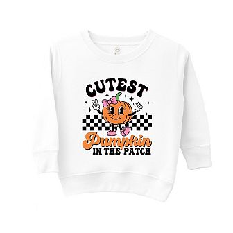 Cutest Pumpkin Checkered Toddler Graphic Sweatshirt