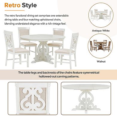 Merax 5-piece Retro Functional Dining Set