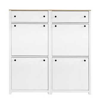 Merax Shoe Cabinet Set With 4 Flip Drawers