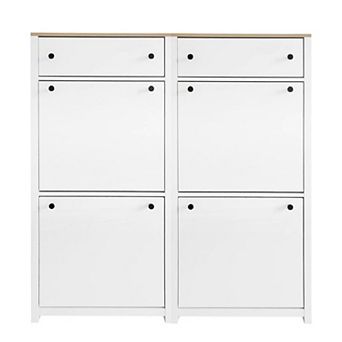 Merax Shoe Cabinet Set With 4 Flip Drawers