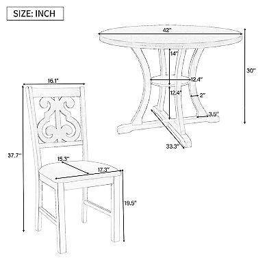 Merax 5-piece Round Dining Table And Chair Set