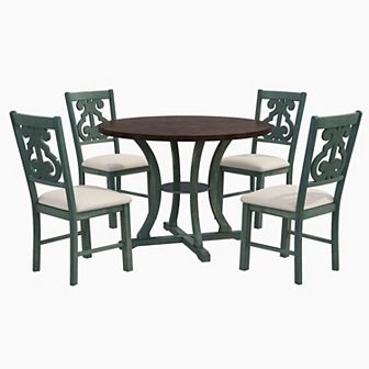 Merax 5 pc Round Dining Table And Chair Set