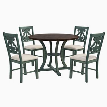 Merax 5 pc Round Dining Table And Chair Set