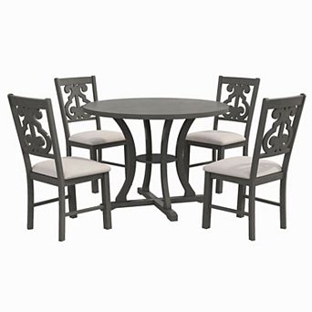 Merax 5 pc Round Dining Table And Chair Set