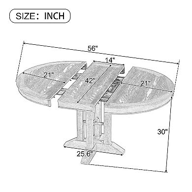 Merax Dining Table Extendable Round Table
