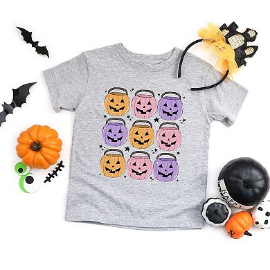 Halloween Candy Bucket Chart Toddler Short Sleeve Graphic Tee