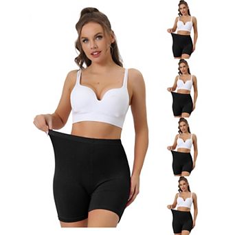 5 Packs Women's Mid-thigh Boxer Underwear Full Coverage Soft Stretch Boyshorts Panties