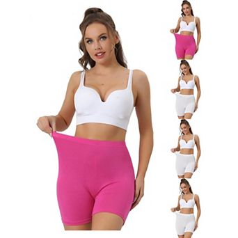 5 Packs Women's Mid-thigh Boxer Underwear Full Coverage Soft Stretch Boyshorts Panties
