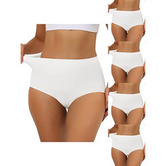 5 Packs Women's Elastic High-waisted Brief Breathable No Show Hipster Underwear
