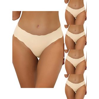 5 Packs Traceless Panties For Women No Show Stretch Solid Underwear Invisible Brief