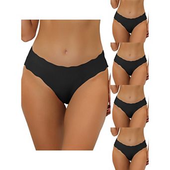 5 Packs Traceless Panties For Women No Show Stretch Solid Underwear Invisible Brief