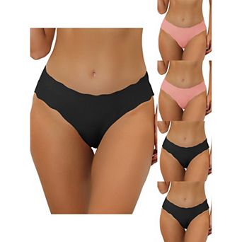 5 Packs Traceless Panties For Women No Show Stretch Solid Underwear Invisible Brief