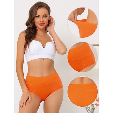 5 Packs Women's Cotton High Waist (available In Plus Size), Tummy Control Underwear Muti-color