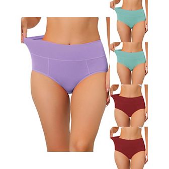 5 Packs Women's Cotton High Waist (available In Plus Size), Tummy Control Underwear Muti-color