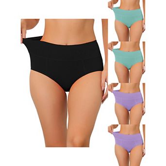 5 Packs Women's Cotton High Waist (available In Plus Size), Tummy Control Underwear Muti-color