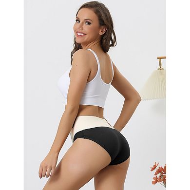 5 Packs High Waist Underwear For Women's Stretch Briefs Soft Underpants Tummy Control Panties
