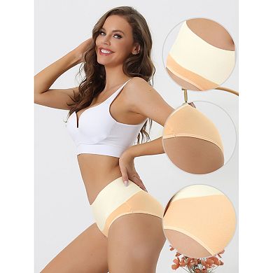 5 Packs High Waist Underwear For Women's Stretch Briefs Soft Underpants Tummy Control Panties