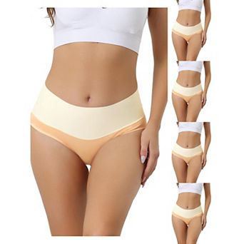 5 Packs High Waist Underwear For Women's Stretch Briefs Soft Underpants Tummy Control Panties